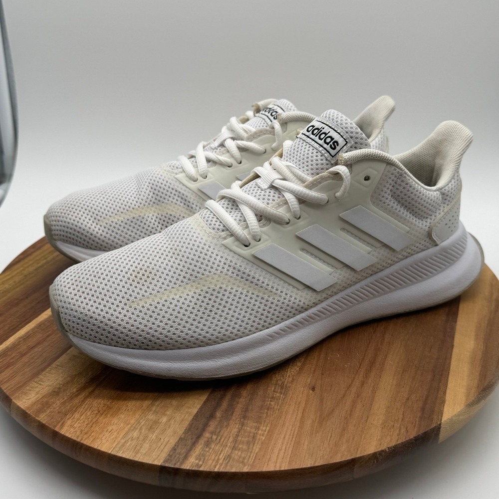 Adidas Men's 6 Women's‎ 7.5 Runfalcon White Grey Running Shoes  1028